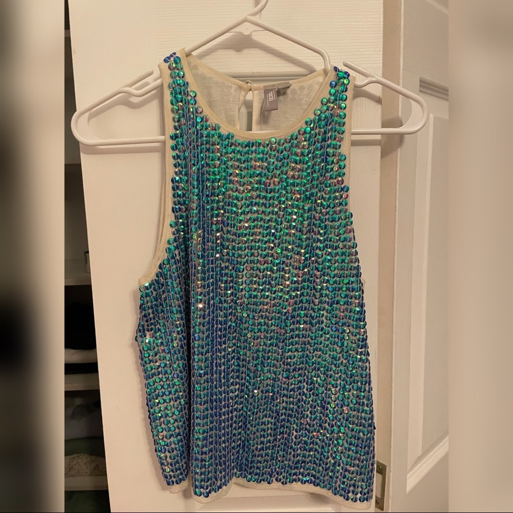 ASOS blue sequin tank top